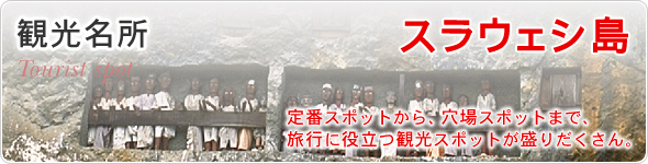 観光名所　スラウェシ島　定番スポットから、穴場スポットまで、旅行に役立つ観光スポットが盛りだくさん。