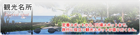 観光名所　定番スポットから、穴場スポットまで、旅行に役立つ観光スポットが盛りだくさん。