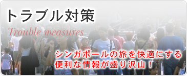 トラブル対策　シンガポールの旅を快適にする便利な情報が盛り沢山！